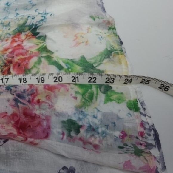 Cyrena M Cold Shoulder Light Top Fairy Beach Coastal Floral - Picture 10 of 11